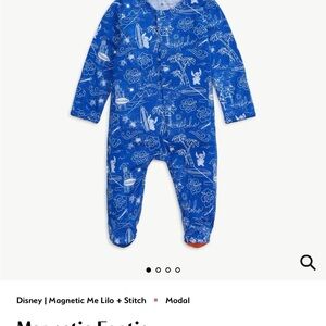 Magnetic Me Kids One Piece Footie - Blue and White